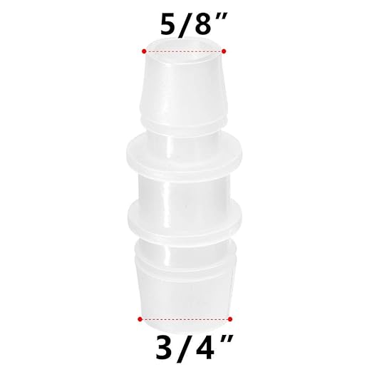 Quickun Plastic Hose Barb Reducer Fitting 3/4" to 5/8" Barbed Reducing Union Adapter Splicer Mender Joint Fitting (Pack of 5)