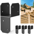 4Pcs 2x4 Joist Anchor Connector - Heavy Duty Steel Post Cap Tie Brakcet, 15 Gauge Carbon Steel, Post to Beam Connector Fits 2x4 Lumber(Actual Size 1.5"x3.5")