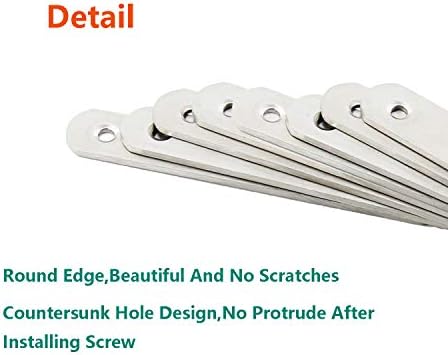 4 Pack Flat Mending Plate for Wood,ULIFESTAR Stainless Steel Straight Brackets 130mm / 5" Length 4 Screw Hole Flat Repair Fixing Wood Brace Joining Plates Connector with Fixing Screws