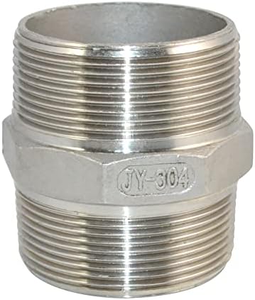 DAN SPEED Hex Nipple 2" Male x 2" Male 304 Stainless Steel threaded Pipe Fitting NPT (2 inch)