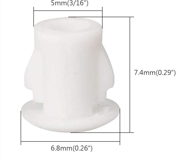 Hole Plugs 3/16" Plastic Flush Type Hole Plugs Snap in Locking Hole Tube Screw Caps Drilling Cover Plugs Fastener Covers for Kitchen Cabinet Furniture White 100 Pack