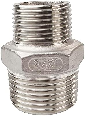 1" x 3/4" Male Hex Nipple Threaded Reducer Connector Pipe Fitting Adapter,Stainless Steel 304 NPT