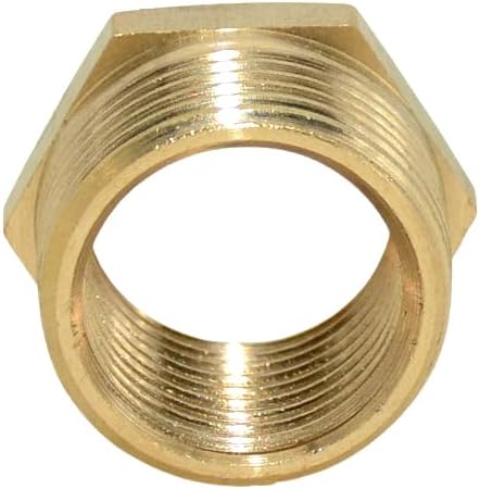 2pcs 1/2" NPT Male To 3/4" NPT Female Brass Reducer Thread Hex Bushing Brass Threaded Pipe Fitting,Hex Reducing Convert Adapter Pipe Fitting(1/2"*3/4")