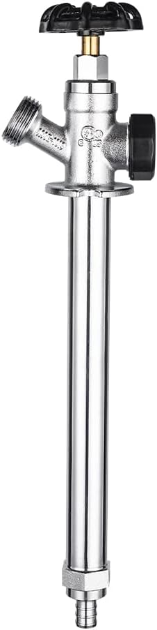 EFIELD 10-inch Anti-Siphon Frost Free Sillcock 1/2 inch Pex Crimp X 3/4 inch Hose Bibb, Chrome Plated Brass Body, 10 inch,(SILLCOCK009)