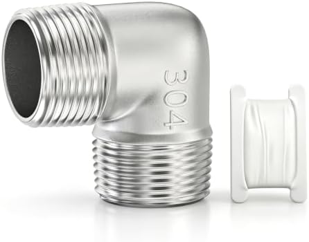 TAISHER 1PCS 304 Stainless Steel 90 Degree elbow,2" NPT Male × 2" NPT Male Thread Pipe Fitting