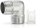 TAISHER 1PCS 304 Stainless Steel 90 Degree elbow,2" NPT Male × 2" NPT Male Thread Pipe Fitting