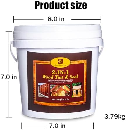 1 Gallon Red Stain & Sealer & Preservative for Woodd, Flexible Crack-Resistant Finish,Outdoor Deck and Fence - All-in-One Exterior Wood Stain and Waterproofing Sealant, Non-Toxic