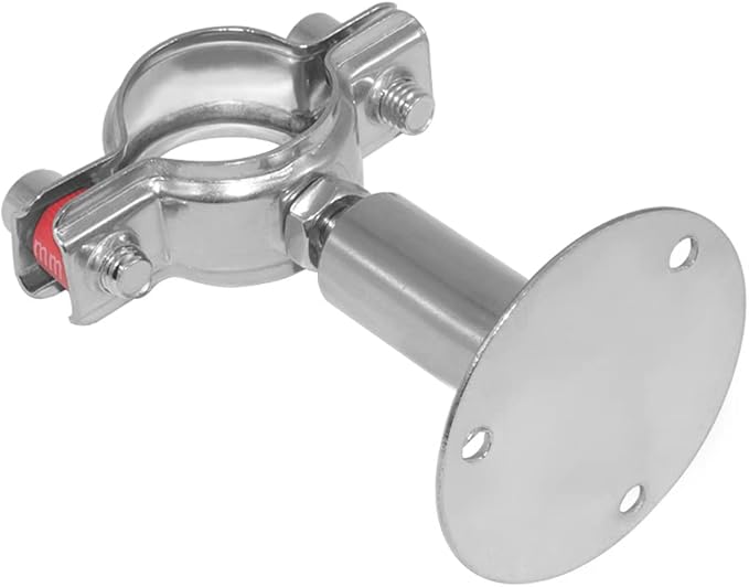 Beduan 1.26 Inch Stainless Steel Pipe Support Wall Ceiling Mount Pipe Strap Clamp Adjustable Pipe Bracket Holder for PVC Metal Water Pipe Tube Fitting (Range 32-34mm/1.26"-1.34",Height:100mm-200mm)