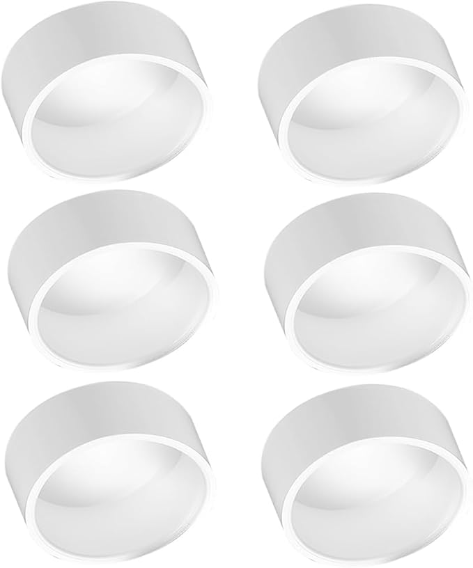 6Pack 2" PVC Pipe End Cap Fitting,Schedule 40, 2inch PVC Pipe End Cap Plug Adapter for Cold Water Supply Lines,Garden Irrigation,Pipe Fitting Systems&DIY Garden Shelf, White.