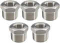 Beduan 304 SS Reducer Hex Bushing 1 Male to 1/4 Female NPT Reducing 5PCS