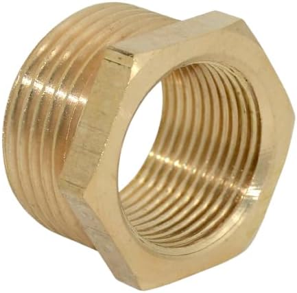 2pcs 3/4" NPT Male To 1" NPT Female Brass Reducer Thread Hex Bushing Brass Threaded Pipe Fitting,Hex Reducing Convert Adapter Pipe Fitting (3/4"*1")