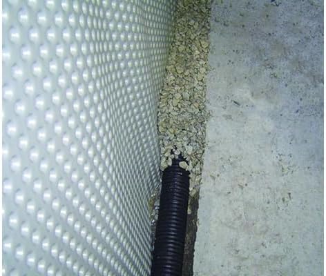 Whitecap Dimple Drainage Matting, 4' x 50' - Protect Vapor Barriers, Improves Water Movement and Drainage - Waterproof Moisture Barrier Foundation Wrap and Floor Underlayment