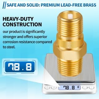 RV Water Heater Check Valve, 1/2" NPT Male to Male Thread Hot Water Heater Backflow Preventer, Lead-Free Brass Plumbing Backflow Check Valve for RV, Camper, Motorhome, Trailer