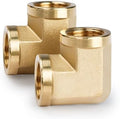 U.S. Solid 2pcs 90 Degree Barstock Street Elbow Brass Pipe Fitting (3/8" NPT Female x 3/8" NPT Female)
