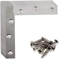 4 Pack Stainless Steel L Shape Flat Corner Bracket Plate - Repair Mending for Wood, Metal Fixing, Joining Support Brace for Shelves, Furniture and Cabinet (120x120mm)