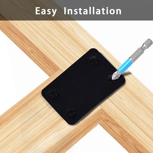 12 Pcs Mending Plate, 2.37 x 1.5 inch Stainless Steel Flat Plates with Holes, Straight Metal Mounting Braces Brackets Kit for Furniture, Wood Joint Connector (Black, 2.36 inch)