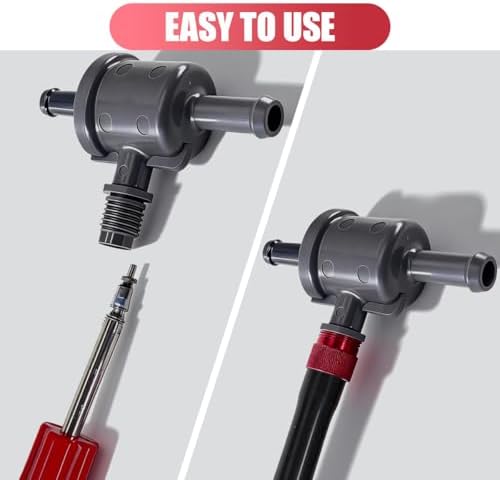Craedli EVAP Service Port Adapter Kit with Valve Removal Tool, Automotive EVAP Smoke Machine Leak Tester Connector Set for Vehicle System Diagnostics (Red)