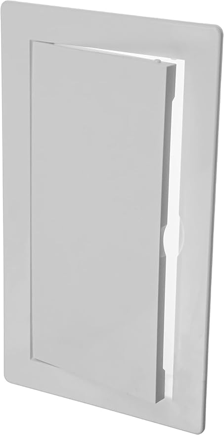 4" x 8" White Plastic Access Panel. Service Shaft Door Panel. Plumbing, Electricity, Heating, Alarm Wall Access Panel for Drywall. Bathroom Services Access Hole Cover.