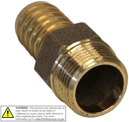 Merrill MFG No-Lead Bronze Adapter, 3/4" Male NPT x 3/4" Barbed, Connects Submersible Pumps to 3/4" Poly (Polyethylene) Flexible Pipe