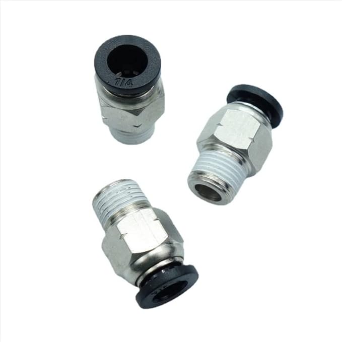 CDQBWQDJT 10 Pcs Pneumation Fitting 1/4" Tube OD Push To Connect X 1/8 NPT Male Pipe