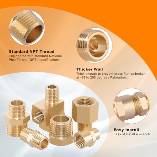 146Pcs Brass Hose Pipe Fitting & Hose Barb Fitting Kit