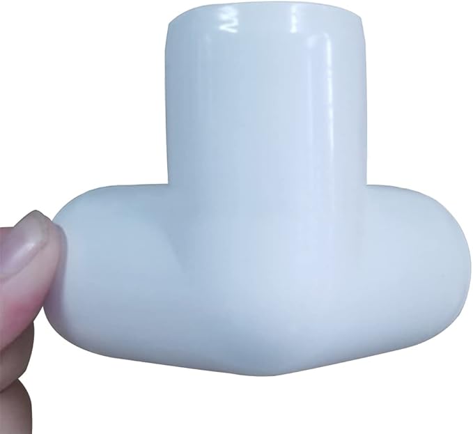 3/4“ Tee PVC Fitting 3 Way Elbow Connector, Furniture Grade 90 Degree Elbow Side Outlet, PVC Corner Fittings for Building Furniture Greenhouse Shed Pipe Fittings Tent Connection (Pack of 16)