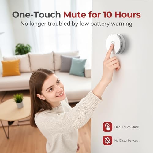 SITERLINK Smoke Detectors with 9V Replaceable Battery GS509A 4 Pack