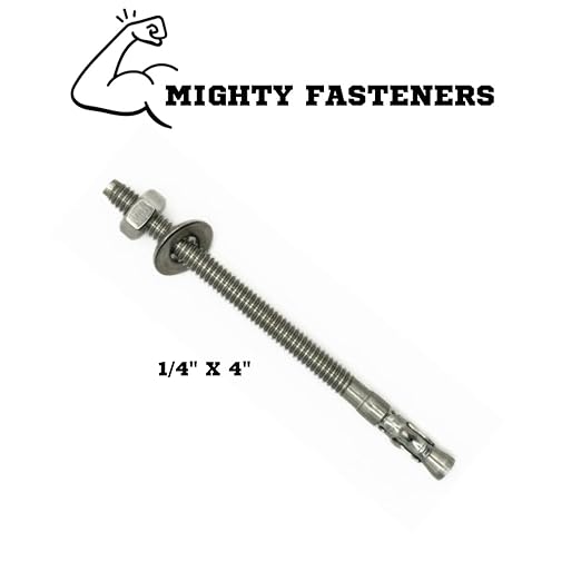 Wedge Anchors – Heavy-Duty 304 Stainless Steel Expansion Bolts for Concrete & Masonry, Rust-Resistant & Durable - 1/4" X 4" - 50 Pack