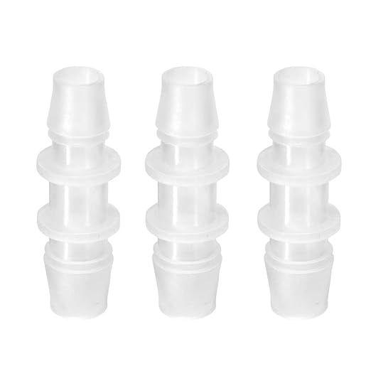 Quickun Plastic Hose Barb Reducer Fitting 1/2" to 3/8" Barbed Reducing Union Adapter Splicer Mender Joint Fitting (Pack of 3)