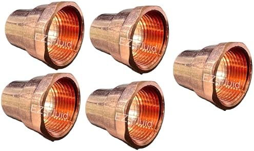 EZ-FLUID Plumbing 1-1/2" C X FIP LF Copper Female Adapter Pressure Copper Fittings,Sweat Solder Connection for Residential,Commercial Pipe. (5)