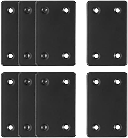 Bonsicoky 8Pcs Flat Straight Brace Brackets, 2.4 x 1.5 / 60 x 38mm