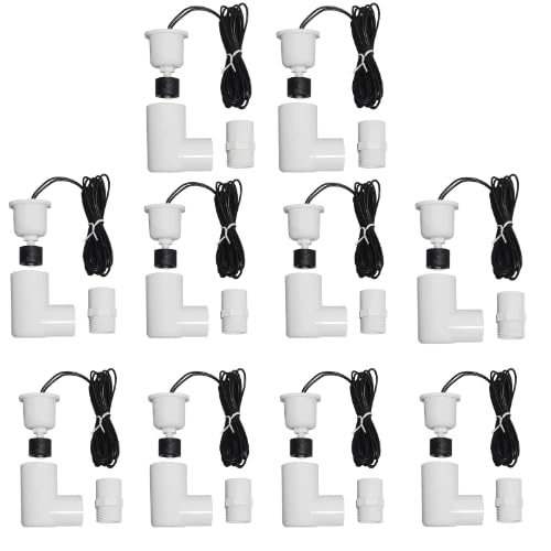 Generic SS2 Float Switch 3/4 inch L Shape This Water Float Switch is a Versatile and Reliable Device That can be Used in Various HVAC Applications and Around The House for DIY. ECWB (10 Pack), White