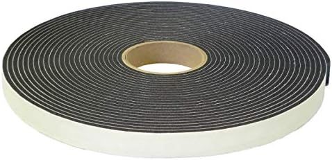 GGR Supplies PVC Black Foam Tape Weather Stripping Door Seal Self Adhesive, Soundproofing, Insulation, Weatherstrip, Pipe Cooling - Ideal for Doors, Windows, and AC Seal. (W: 1/2In xT: 1/16In: 150ft.)