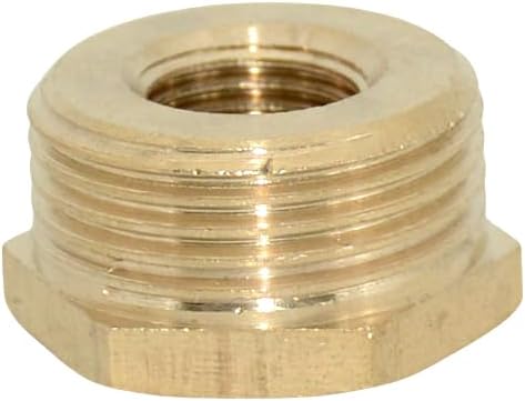 2pcs 1/4"" NPT Male To 3/4" NPT Female Brass Reducer Thread Hex Bushing Brass Threaded Pipe Fitting,Hex Reducing Convert Adapter Pipe Fitting (1/4"*3/4")