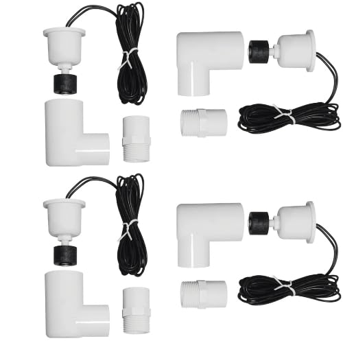 Generic SS2 Float Switch 3/4 inch L Shape This Water Float Switch is a Versatile and Reliable Device That can be Used in Various HVAC Applications and Around The House for DIY. ECWB (4 Pack), White