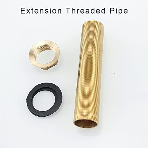 Faucet Fittings Nipple Locknut Kit Extension Threaded Pipe Longer Mounting Shank Single Hole 5.9inch length