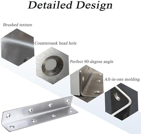 30PCS L Brackets 5.5X1X1IN 304 Stainless Steel Corner Braces
