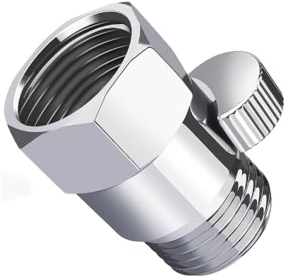 Shower Head Shut Off Valve - Matel Water Flow Control Valve Pressure Regulator G1/2 IPS Brass Shut off Valve, RV Hose Flow Restrictor for Handheld Shower or Bidet Sprayer, Chrome