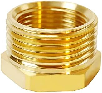 Joywayus Brass Reducing Hex Bushing 1/2" NPT Female x 3/4" G Male
