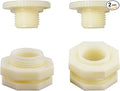 1/2" Female ABS Bulkhead Fitting, Plastic Water Tank Connector Adapter Fitting with Plugs for Outdoor rain Barrel Garden Hose Adapter Spigot kit Water Tank Gallon Drain Bucket(Set of 2)