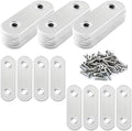32 Pcs Stainless Straight Bracket (1.96*0.63 inch) Flat Straight Braces, Metal Fixed Connecting Plate, Can be Used to Repair Furniture, Bookcase, Table,Chair Legs, Beds Etc. with 64 Pcs 304 SS Screws