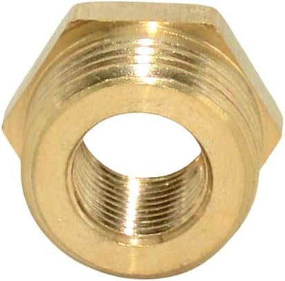 2pcs 1/8" NPT Male To 3/8" NPT Female Brass Reducer Thread Hex Bushing Brass Threaded Pipe Fitting,Hex Reducing Convert Adapter Pipe Fitting (1/8"*3/8")