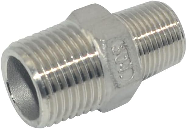 1/2" x 3/8" Male Threaded Reducing Nipple Fitting/Adapter,Stainless Steel SS304 NPT Pipe Hex Reducer