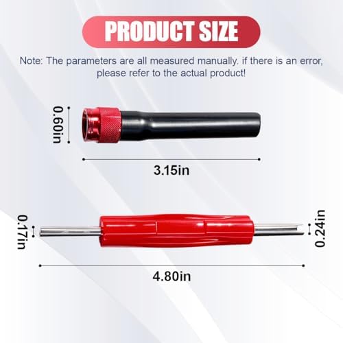 Craedli EVAP Service Port Adapter Kit with Valve Removal Tool, Automotive EVAP Smoke Machine Leak Tester Connector Set for Vehicle System Diagnostics (Red)