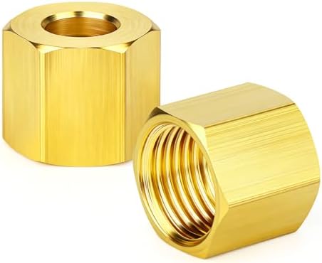 30PCS Brass Compression Nuts Fitting, 1/4"