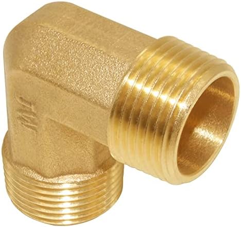 Joywayus 90-Degree Male Elbow Pipe Fitting Forged Brass 90 Degree Right Angle 3/4"NPT Male x 3/4"NPT Male (Pack of 2)