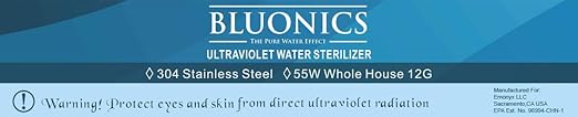 Bluonics Complete Whole House Well Water Filtration System – 24 GPM 110W UV Purifier with Triple 4.5" x 20" Housings, 40 Micron Pre-Filter, Sediment & Carbon Filters + Extra Filter Set