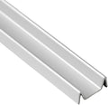 Deluxe Double Sliding Door Bottom Track for French Doors - Easy Assembly Hardware for DIY & Replacement - Heavy Duty Silver Aluminum Track Satin Finish - 1” Wide 3/8” Tall - 96 in, 4 Pieces