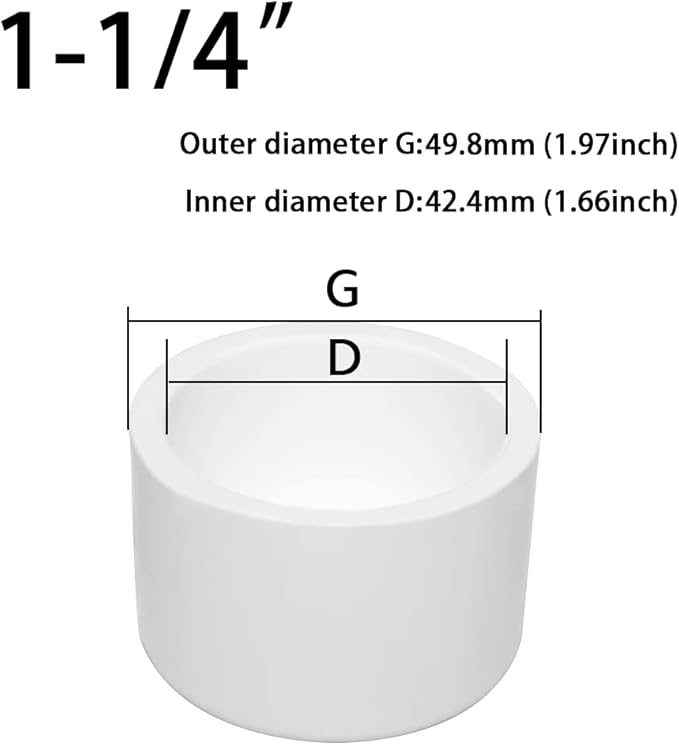 1-1/4 Inch Pipe End Cap Fitting, Furniture Grade End Cap Fittings for Building Furniture Greenhouse Shed Pipe Fittings Tent Connection (Pack of 8)