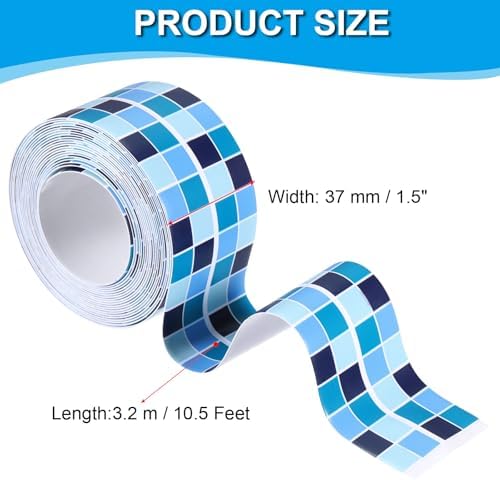PATIKIL Caulk Tape 1.5" x 10.5 Ft, Self Adhesive Sealing Tape Waterproof Toilet Tub Caulk Sealant Strip Sealing Trim for Kitchen Bathroom Toilet Bathtub Sink Countertop, Dark Blue